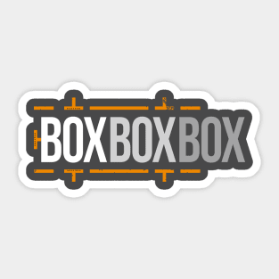 'Box Box Box' Formula 1 Racing Pitstop Design Sticker